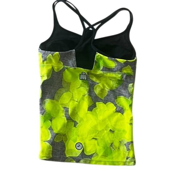 Zoot Ironman top with built in bra yellow and gray triathlon training top - Picture 3 of 5